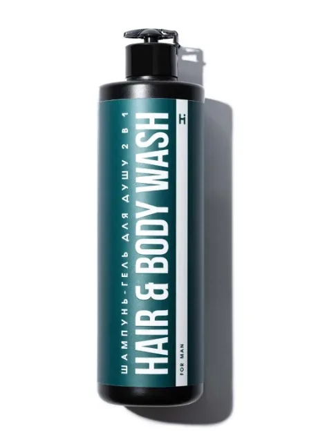 Шампунь-гель для душу 2 в 1 Hair & Вody Wash For Man, 500 мл Hillary (254565708)