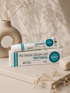 Крем с третиноїном Tretiheal Tretinoin Cream USP 0.025% 20 г — Крем для обличчя з ретиноїдом для догляду за проблемною шкірою