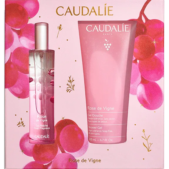 Набір Caudalie (Кодалі) Rose des Vignes (Енергетична туалетна вода Rose des Vignes 50 мл+Гель для душу Rose de Vigne 200 мл)
