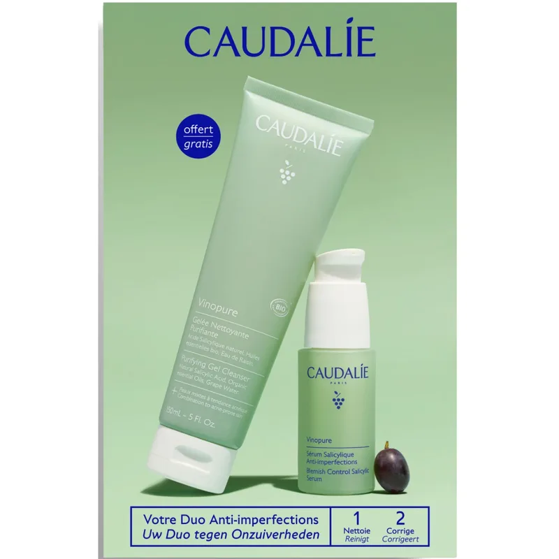 Набір Caudalie (Кодалі) Vinopure Чиста шкіра 2026 (Сироватка 30 мл+Желе для очищення 150 мл)