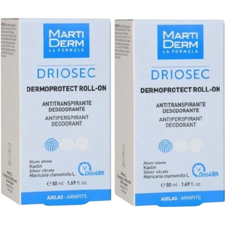 Набір кулькових дезодорантів-антиперспірантів Martiderm (Мартідерм) Driosec Dermoprotect 48h, 2х50 мл