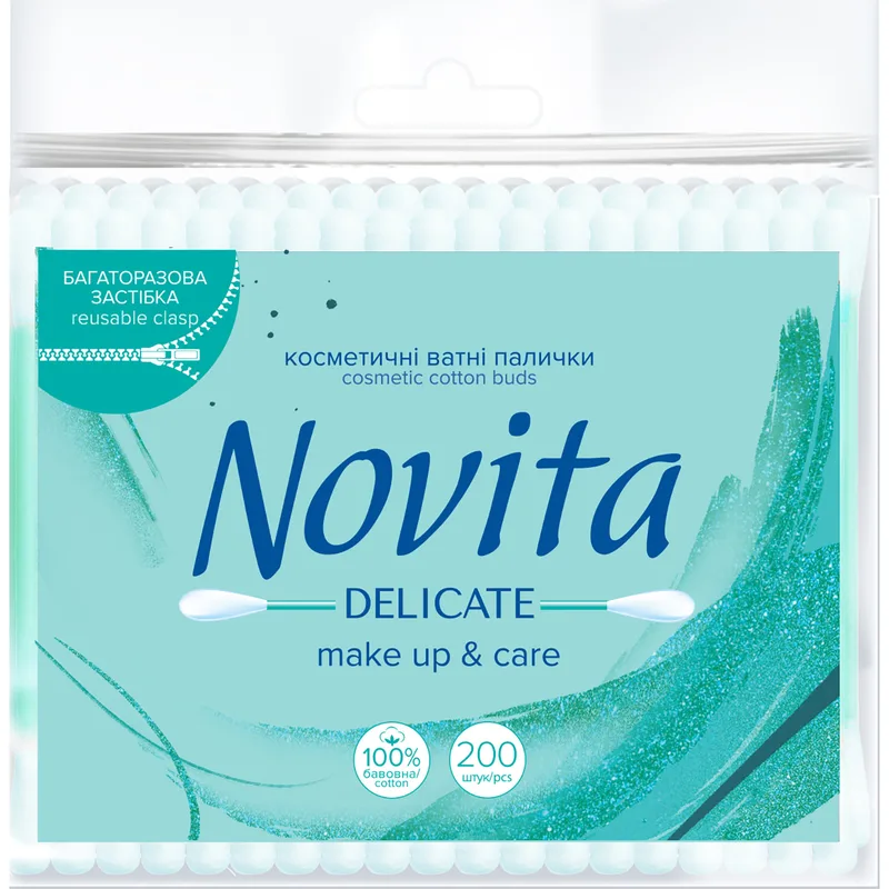 Novita ватні палички Delicate в поліетиленовому пакеті, 200 шт