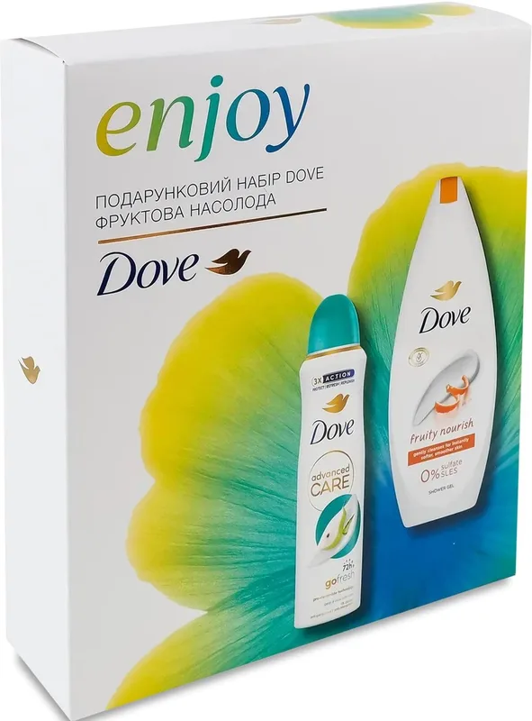Набір Dove фруктова насолода (гель для душу 250 мл + дезодорант спрей 150 мл) 1 шт.