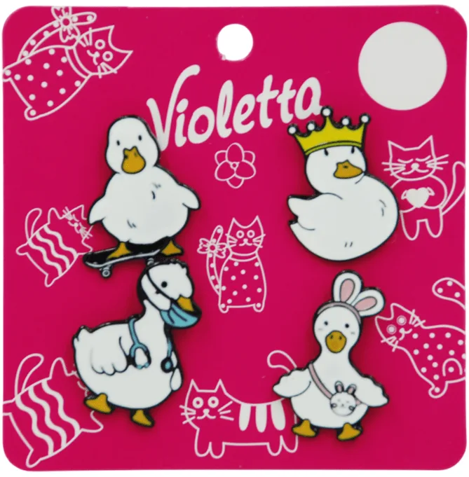 Набір брошок-значків Violetta у вигляді кумедних каченят 4 шт