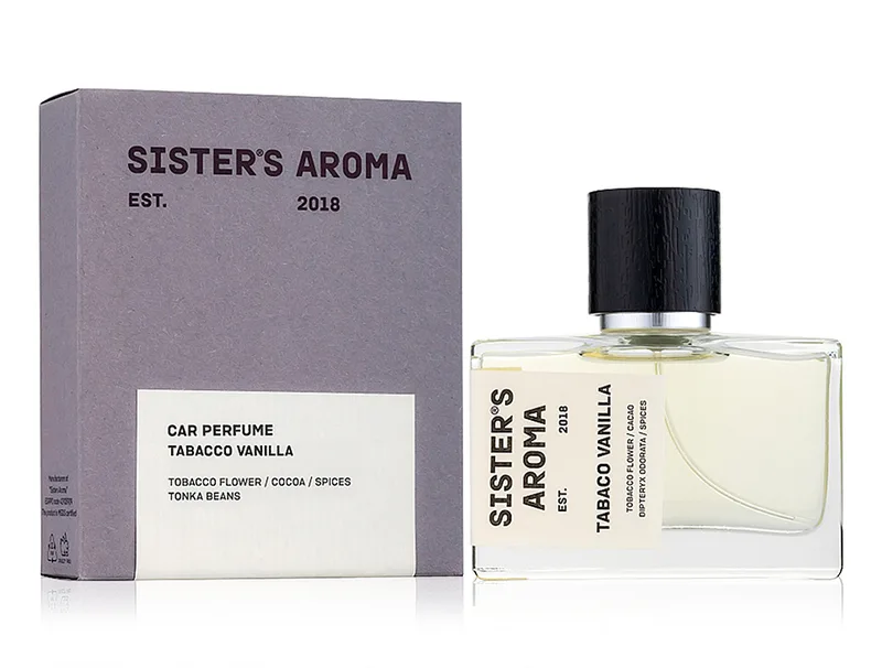 Ароматизатор для авто «Тютюн та ваніль» Sister's Aroma Car Perfume Tabaco Vanilla, 50мл