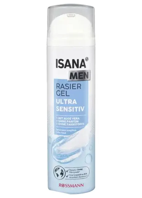Гель для гоління чоловічий Ultra Sensitiv 200 мл Isana для гоління (297002286)