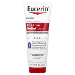 Крем від екземи Eucerin "Eczema Relief Body Cream" дерматологічний засіб для сухої, роздратованої та пошкодженої шкіри тіла та рук проти висипу та сверблячки, без ароматизаторів та стероїдів (226 г / 8 унцій)