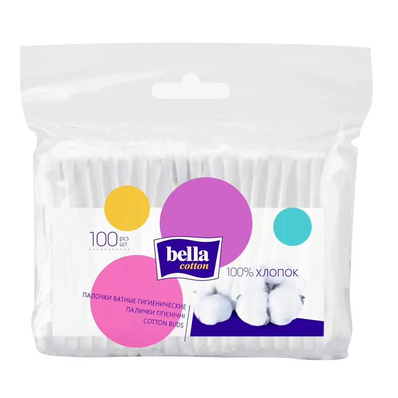 Ватні палички BELLA (Бела) Cotton гігієнічні в поліетиленовій упаковці
