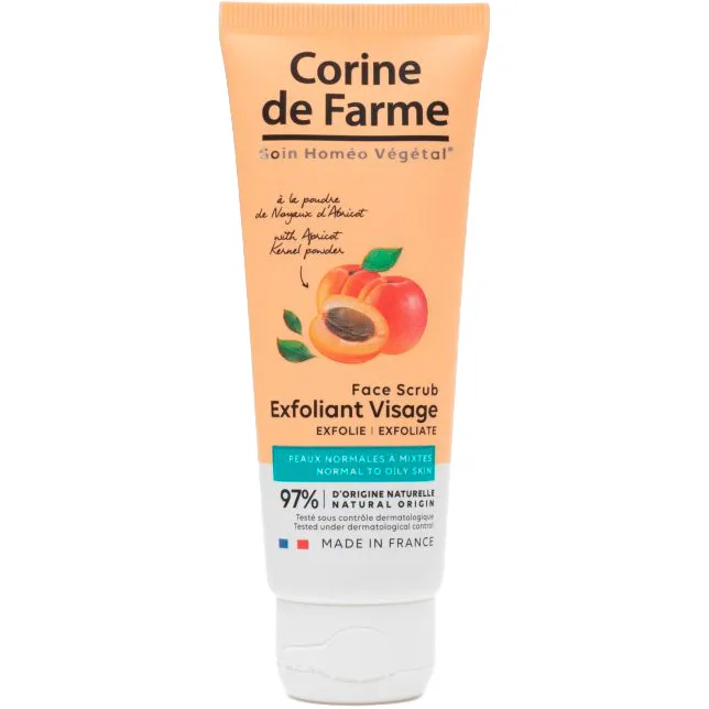 Скраб Corine de Farme (Корін де Фарм) м'який для нормальної та жирної шкіри обличчя, 75 мл
