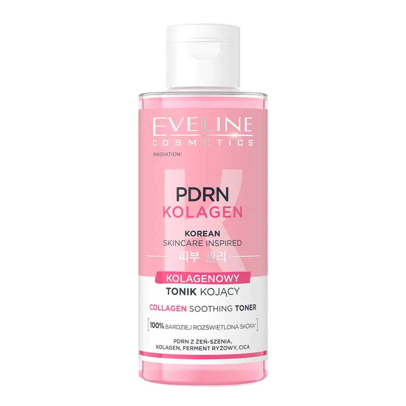 Eveline Cosmetics Korean Skincare PDRN Collagen заспокійливий тонік для обличчя з колагеном 150 мл