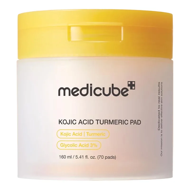 Medicube Kojic Acid Kojic Acid Turmeric Pad освітлюючі тонізуючі диски для обличчя проти пігментних плям з койовою кислотою 70 штук