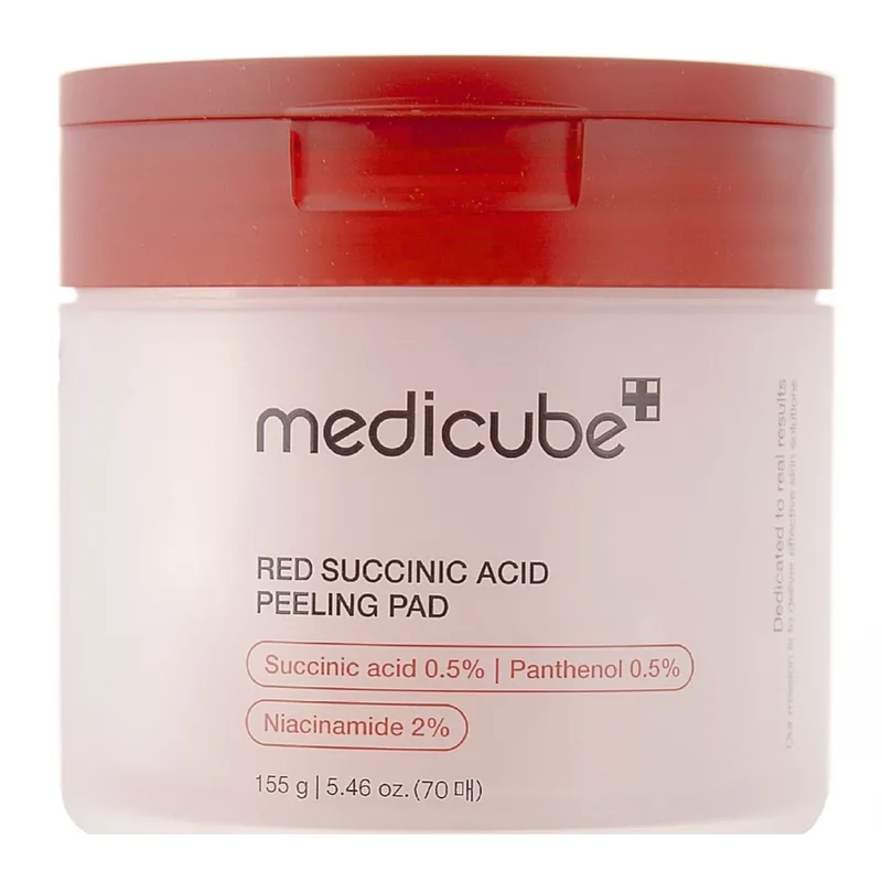 Medicube Red Succinic Acid Peeling Pad відлущувальні диски для обличчя з бурштиновою кислотою 70 штук
