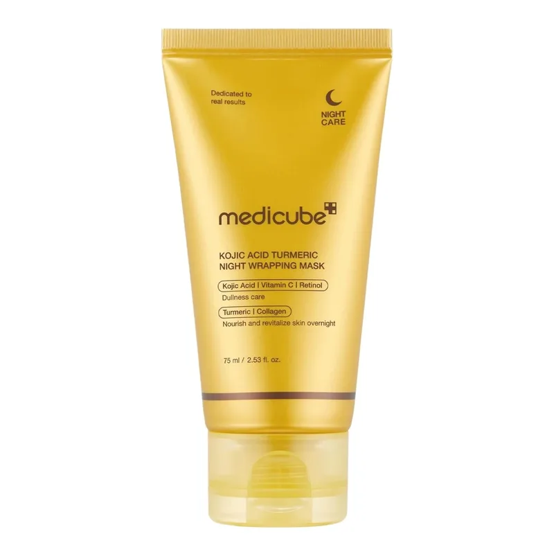 Medicube Kojic Acid Turmeric Night Wrapping Mask освітлююча нічна маска-плівка для обличчя з койєвою кислотою 75 мл