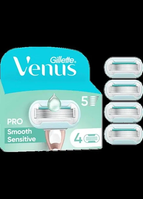 Картриджі змінні для гоління жіночі Gillette Pro Smooth Sensitive 4 шт Venus (325476561)
