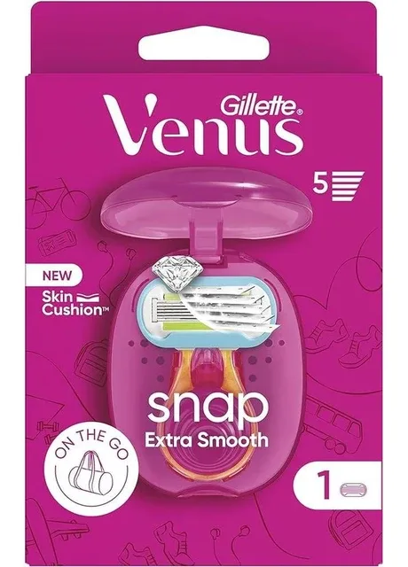 Жіноча компактна портативна бритва Venus extra smooth Snap з футляром для подорожей Gillette (362051978)