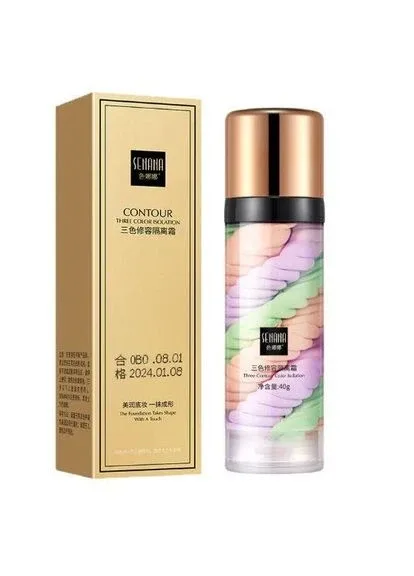 Вирівнювальна триколірна база під макіяж 3 в 1 Contour Three Color Isolation 40г Senana (323145594)