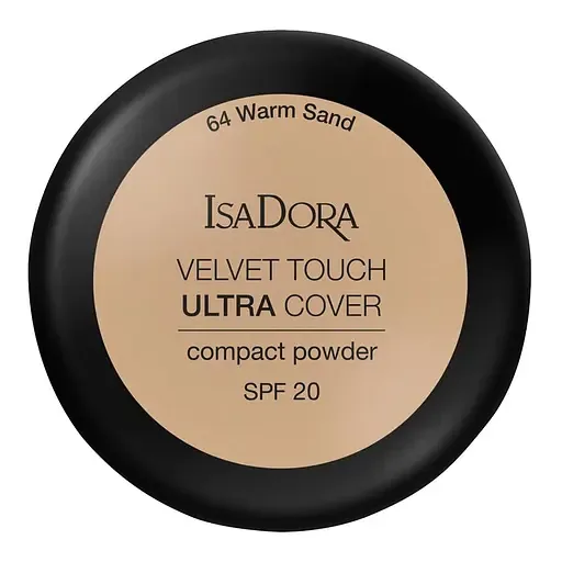 Компактна пудра для обличчя IsaDora Velvet Touch Ultra Cover SPF 20, відтінок 64 (Warm Sand), вага 7,5 г (551393)