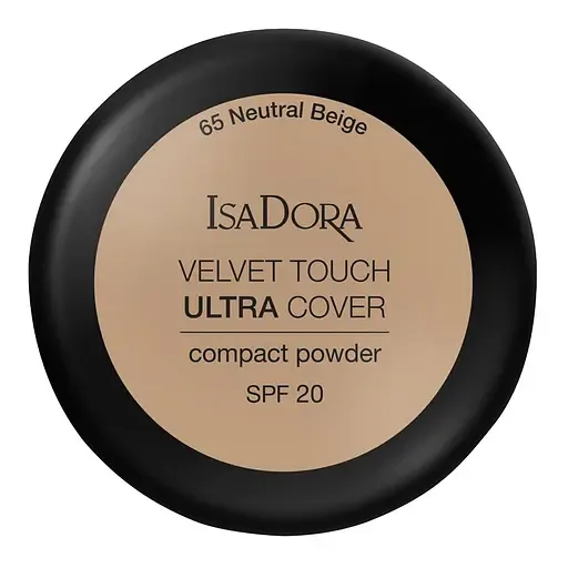 Компактна пудра для обличчя IsaDora Velvet Touch Ultra Cover SPF 20, відтінок 65 (Neutral Beige), вага 7,5 г (551394)
