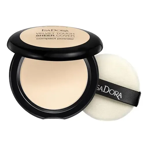 Компактна пудра для обличчя IsaDora Velvet Touch Sheer Cover Compact Powder, відтінок 40 (Fair Porcelain), вага 10 г (551371)