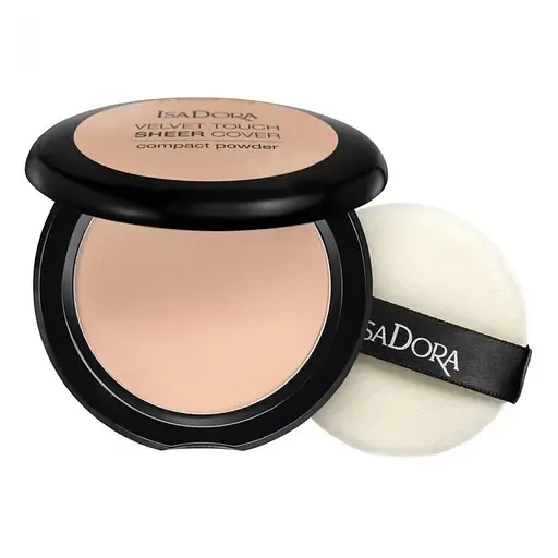 Компактна пудра для обличчя IsaDora Velvet Touch Sheer Cover Compact Powder, відтінок 43 (Cool Sand), вага 10 г (551374)