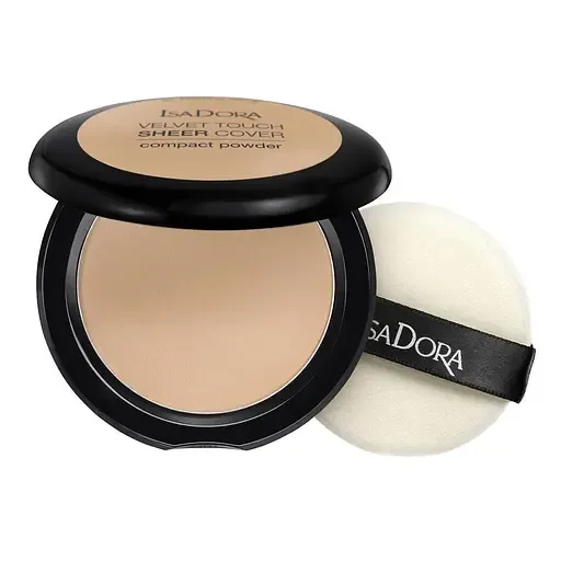 Компактна пудра для обличчя IsaDora Velvet Touch Sheer Cover Compact Powder, відтінок 44 (Warm Sand), вага 10 г (551375)