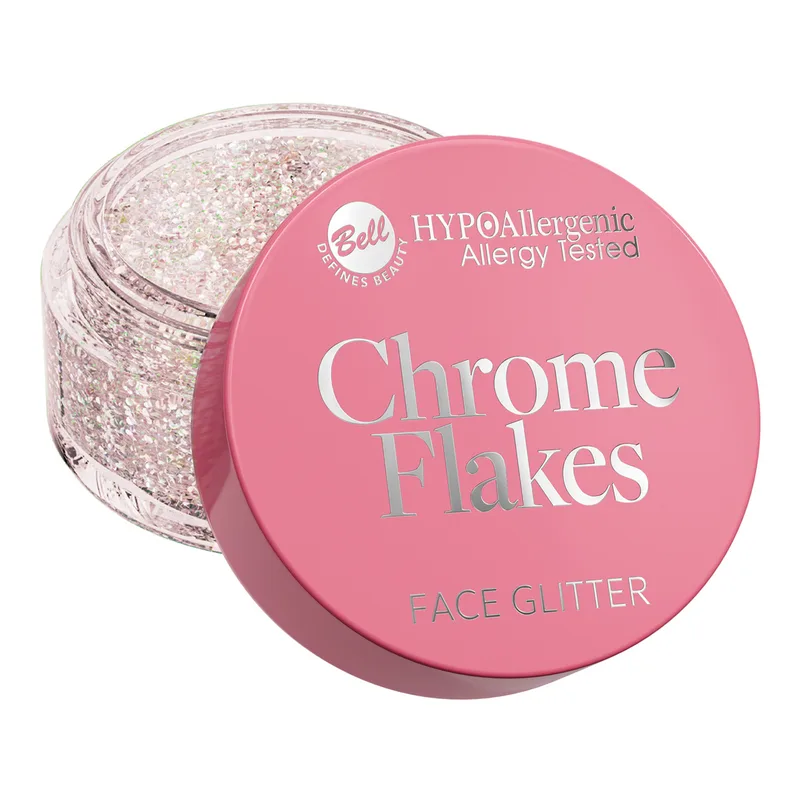 Bell Hypoallergenic Chrome Flakes — кремовий глітер для обличчя 01 Enchanted Prism 5 г