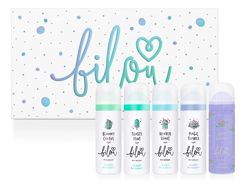 Подарунковий набір з 5 міні-пінок для душу Bilou Dreamy Rainbow-Set