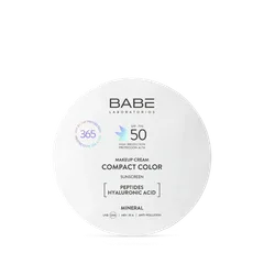 Крем‑пудра компактна BABE Laboratorios SPF 50 з пептидами на фізичних (мінеральних) фільтрах