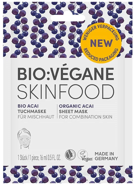 Маска Bio:Vegane (Біо Веган) Органічні ягоди Асаї для комбінованої шкіри обличчя 16 мл