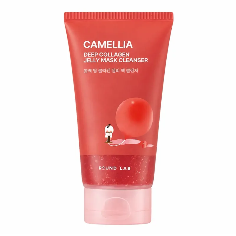 Round Lab Camellia Deep Collagen Jelly Mask Cleanser ніжний гель для вмивання обличчя з консистенцією желе 150 мл