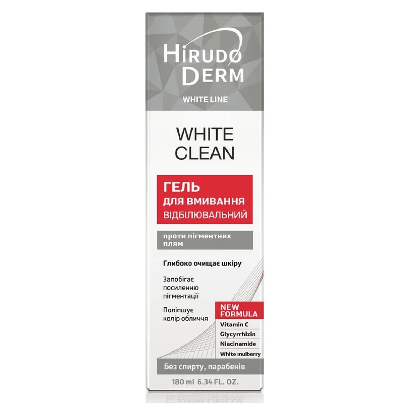 Гель для вмивання Hirudo Derm White Line Clean відбілюючий, 180 мл