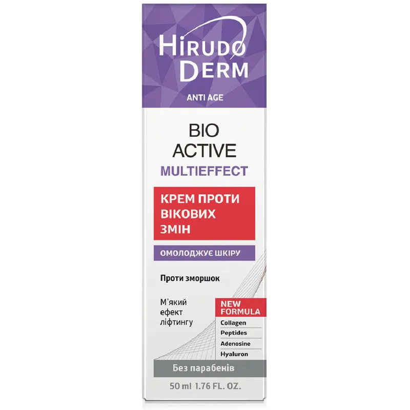 Крем для обличчя HIRUDO DERM (Гірудо дерм) Anti Age Bio-active multieffect (Анті Ейдж Біо-актив мультіефект) проти вікових змін 50 мл