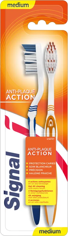 Набір зубних щіток Signal Anti-Plaque Toothbrush середньої жорсткості 2 шт.