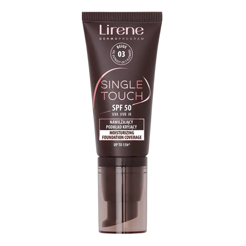 Lirene Single Touch зволожуючий тональний засіб з високим ступенем покриття SPF50 03 Beige 30 мл
