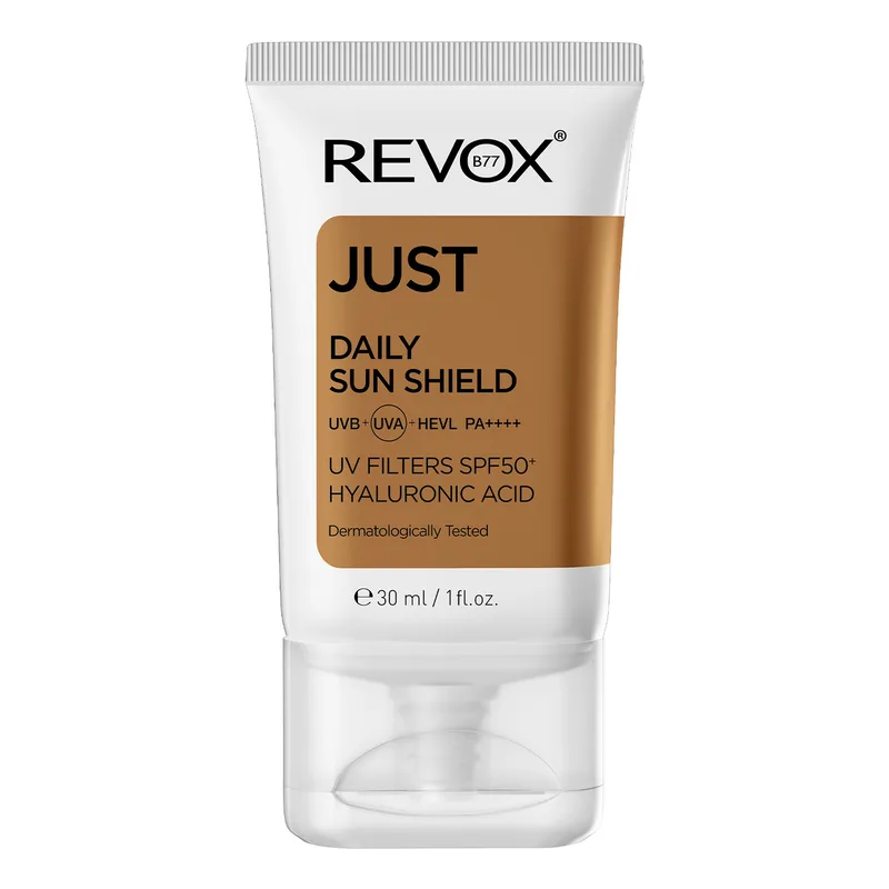 Revox B77 Just Daily Sun Shield UVB+UVA Filters — крем для обличчя SPF50+ з гіалуроновою кислотою, 30 мл