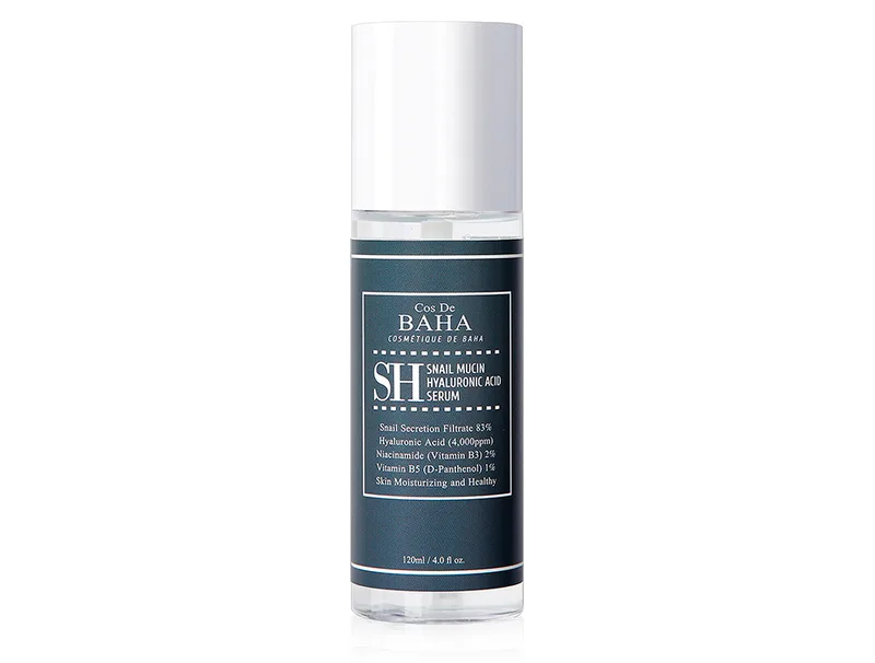 Сироватка для обличчя з муцином равлика та ніацинамідом Cos De BAHA SH Snail Mucin Hyaluronic Acid Serum, 120мл