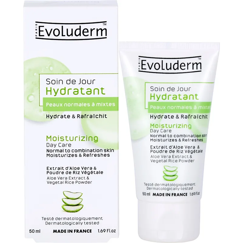 Крем Evoluderm (Еволюдерм) для нормальної та комбінованої шкіри обличчя зволожуючий, 50 мл