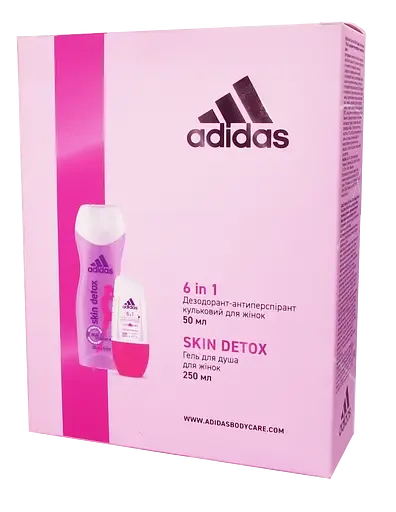 Набір для жінок Adidas 2020 Дезодорант-антиперспірант 6 в 1, 50 мл + Гель для душа Skin Detox, 250 мл