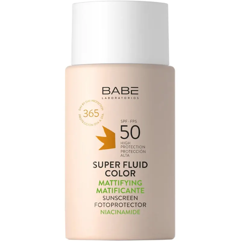 Сонцезахисний матуючий супер флюїд BABE Laboratorios Sun Protection ВВ з тонуючим ефектом SPF 50, 50 мл