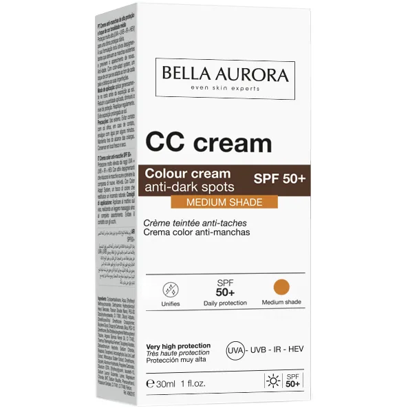 Крем Bella Aurora (Белла Аурора) CC від пігментних плям SPF50+ середній відтінок 30 мл