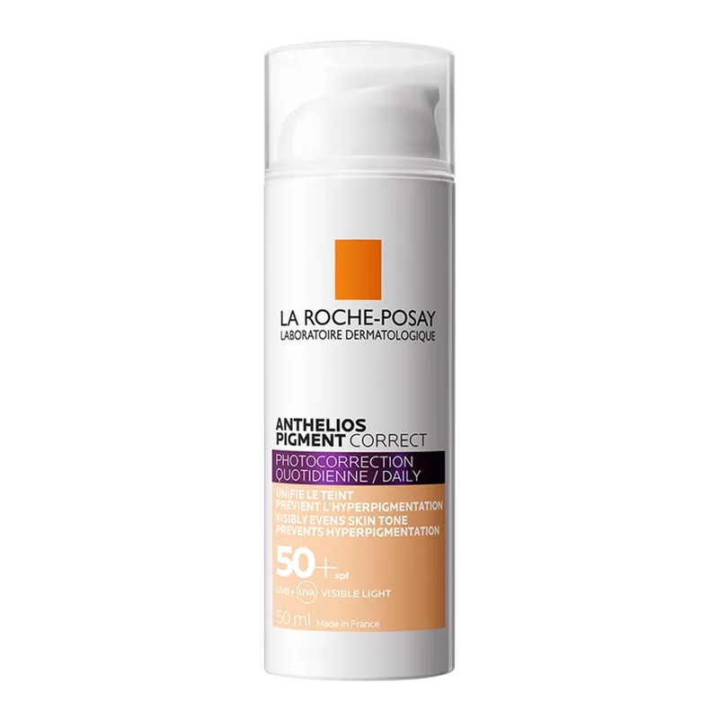 Засіб La Roche-Posay (Ля Рош-Позе) Anthelios Pigment Correct коригувальне з тонуючим ефектом для шкіри схильної до гіперпігментації SPF 50+ 50 мл