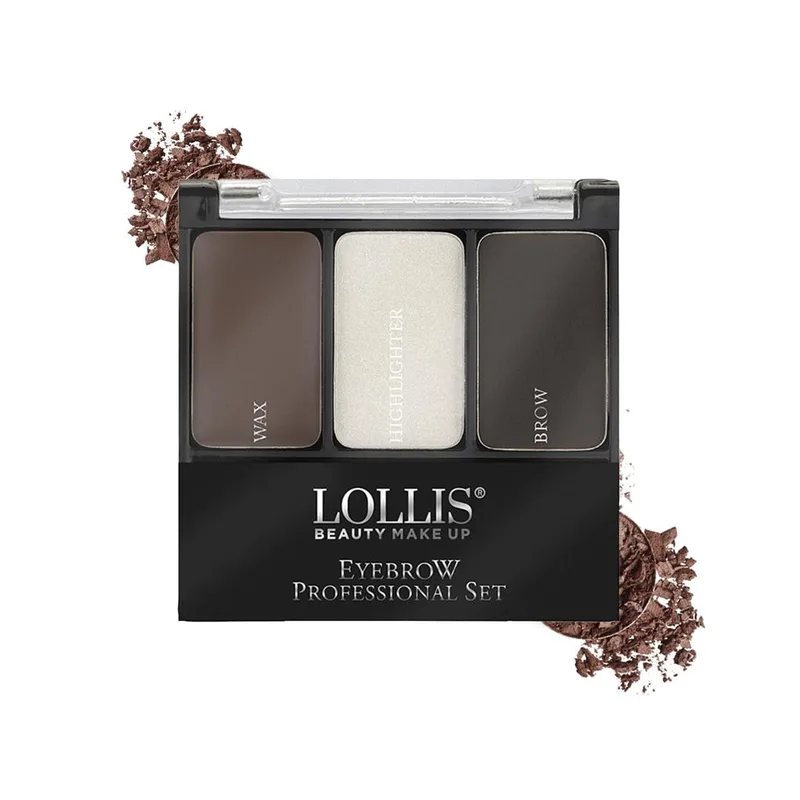 Набір для брів 3в1 (воск, хайлайтер, тінь), №03 темний LOLLIS Eyebrow Professional Set (332614760)