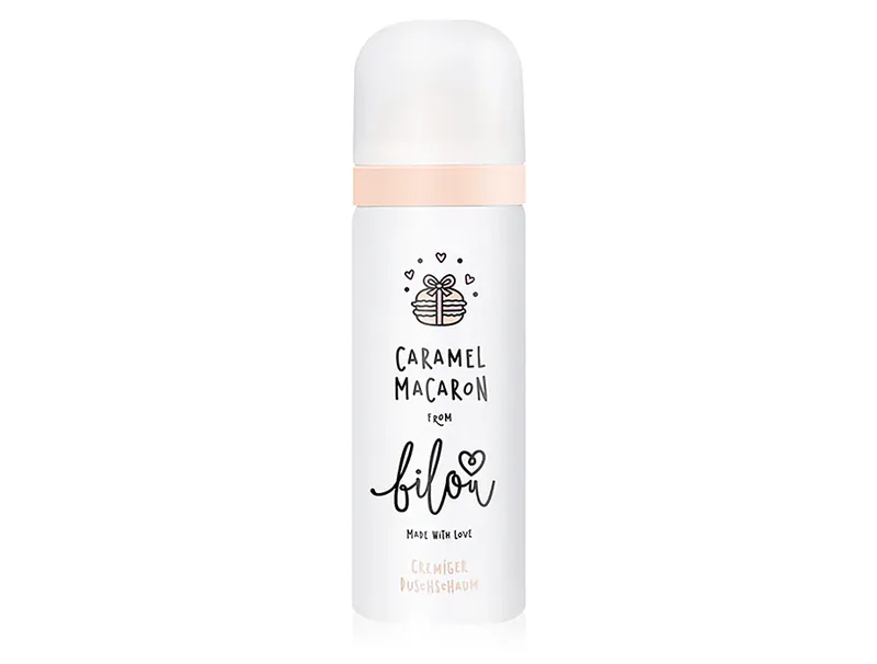 Міні-пінка для душу «Карамельний макарон» Bilou Caramel Macaron Shower Foam, 50мл