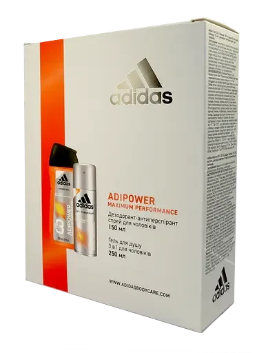 Набір для чоловіків Adidas 2020 Дезодорант-антиперспірант Adipower, 150 мл + Гель для душу 3in1 Body hair and face 250 мл
