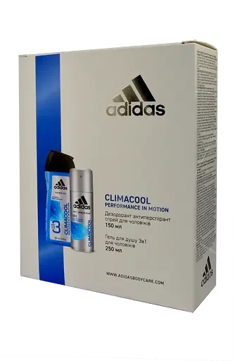 Набір для чоловіків Adidas 2020 Дезодорант-антиперспірант Climacool 150 мл + Гель для душу 3in1 Body hair and face 250 мл