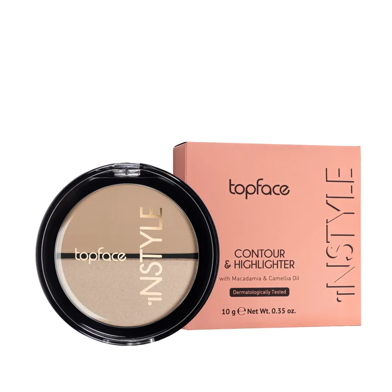 Бронзатор і хайлайтер для обличчя Topface Instyle PT262 №02 Пісочно-бежевий/Бежевий