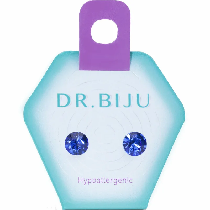 Сережки-голки Dr.Biju Сіріус 7.1 мм Сапфір, дитячі, 1 пара