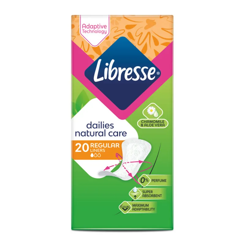 Прокладки щоденні жіночі LIBRESSE (Лібрес) Natural Care Pantyliners (Нейчерал кеа) Нормал 20 шт