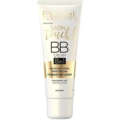 Багатофункціональний тональний крем Eveline Satin Touch BB Cream 8 в 1 SPF 10 відтінок 002 (Beige) 30 мл (A30STBB02N)