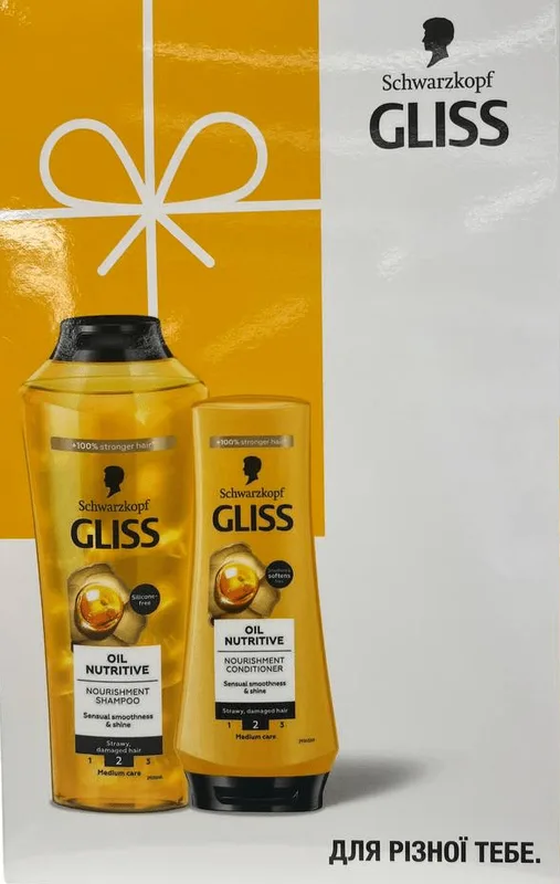 Набір Gliss Kur Care with Oil Nutritive шампунь для волосся 400 мл+бальзам для волосся 200 мл